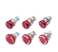 16mm 19mm 22mm Waterproof Stainless Steel Emergency Stop Switch E-stop Push Button Latching Mushroom Head Knob Rotary Switch IDGTTLDF(22mm Mushroom,6Pin)