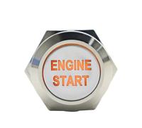 16mm 19mm Metal Button Switch With Light Engine Start Momentary 12V 1Pcs(Yellow Led,16mm)