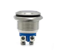 16mm 1NO High Flat Head Momentary Reset Metal Push Button Switch /5/10/20PCS(Flat Head,10PCS)