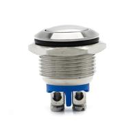 16mm 1NO High Flat Head Momentary Reset Metal Push Button Switch /5/10/20PCS(Round Head,20PCS)