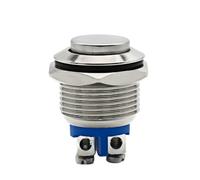 16mm 1NO High Flat Head Waterproof Momentary Reset Metal Push Button Switch Screw Terminal Car Engine Doorbell PC Power Switch(High Head)