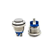 16mm 1NO Metal Push Button Switch High Flat Head Momentary Reset Screw Terminal for Car Engine Doorbell PC Power 1pcs(Flat Head)