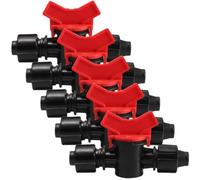16mm 2 Way Plastic Ball Valve Shut Off Valve 5pcs Black