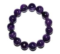 16MM Amethyst Bracelet for Men | Natural Third Eye & Crown Chakra Crystal | Fits for 8" Large Wrist | Emotional Healing Spiritual Gift for Talismans & Amulets & Talismans Amulets & Feng Shui