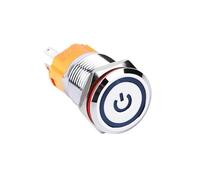 16mm Angel Eye Ring Power Led Illuminated Lighting Latching Metal Vandal Momentary 5Pins Push Button Switch IDGTTLDF(Power logo Light)
