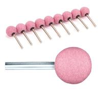 16mm Ball Head Rotary Burrs, 10PCS Chrome Corundum Grinding Bit Rotary Tools for Sanding, Metal Polishing, Carving, 6mm Shank Diameter, Pink