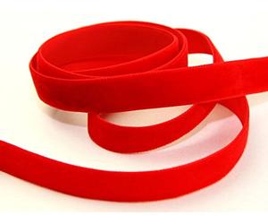 16mm Berisford Velvet Ribbon 9629 Red - per metre