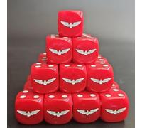 16mm Blood Dice with Angel Wing Insignia for Tabletop Fantasy gaming KOW, AOS or 40k e.t.c.. (10)