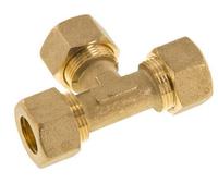 16mm Brass Tee Compression Fitting 76 Bar DIN EN 1254-2