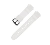 16mm Compatible With Casio MCW-100H/110H W-S220 HDD-S100 AE2000/2100 Driving Sport Waterproof Silicone Watch Replace Bracelet For Men Women(White-black buckle)