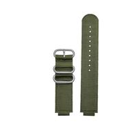 16mm Convex Mouth Strap Compatible With Casio G-Shock GM110 GM2100 GA900 GA-800 GA110 GBA-800 Men Modified Nylon Canvas Watchband Bracelet(Army Green silver)