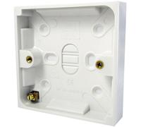 16mm Deep Single Plastic Surface Mounted Back Box 1 Gang Wall Pattress Outlet