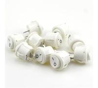 16mm Diameter Small Round Boat Rocker Switches Black Mini 2 Pin ON-OFF Switch(White 10PCS)