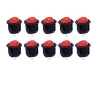 16mm Diameter Small Round Boat Rocker Switches Black Mini Round Black White Red 2 Pin ON-OFF Rocker Switch 5pcs/10pcs(Red 10PCS)