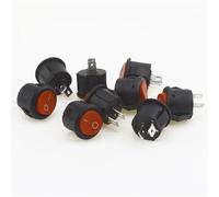 16mm Diameter Small Round Boat Rocker Switches Black Mini Round Black White Red 2 Pin ON-OFF Rocker Switch 5/10Pcs(Red 10PCS)