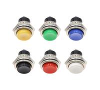 16MM DS-212 Power Switch Round Switch Small Self-Reset Momentary Push Button 5/20PCS(Green,20pcs)