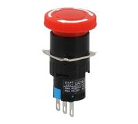 16mm Emergency Stop Button Switch Push Lock Rotary Reset Button Switch 1NO1NC 2NO2NC Self Lock Fixed Latching 3/6 pins Switch*2pcs(6pins 2NO2NC)