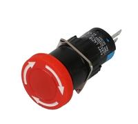 16mm Emergency Stop Button Switch Push Lock Rotary Reset Button Switch 1NO1NC 2NO2NC Self Lock Fixed Latching 3/6 pins Switch*2pcs(3pins 1NO1NC)