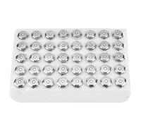 16mm Flat Head Metal Push Button Switch 40pcs, 24V LED Light 5 - Pin Blue, Auto Reset Momentary - Durable Brass Casing, IP65 Waterproof, Circuit Control Use (Blue)