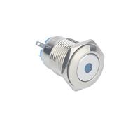 16mm Flat round head momentary pin terminal dot lamp sealed push button switch IDGTTLDF(12V blue led-02)