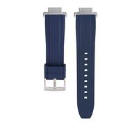 16mm Fluororubber Rubber Watch bands Strap Compatible with For Casio GAW-100 GA-110 GA-100 GA-900 GM-110 GA-400 DW-6900 GBA-800 GBD-800 GAX-100 GBX-100 DW-5600 GW-M5610 GW-B5600 (Silver blue)