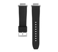 16mm Fluororubber Rubber Watch bands Strap Compatible with For Casio GAW-100 GA-110 GA-100 GA-900 GM-110 GA-400 DW-6900 GBA-800 GBD-800 GAX-100 GBX-100 DW-5600 GW-M5610 GW-B5600 (Silver black)