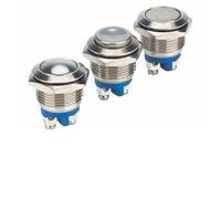 16mm High Flat Head Momentary Reset Metal Push Button Switch Screw Terminal Power Switch 1Pcs(High Head,1PCS)