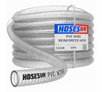 16mm ID x OD 22mm Clear Flexible Wire Reinforced PVC Tubing Water Air Pipe Hose 30 Metre (98.4 Ft)