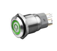 16mm Latching Metal Push Button Switch With LED light 6V 12V 24V 36V 48V 110V 220V RED BLUE GREEN YELLOW Self-locking(Gold,110V)