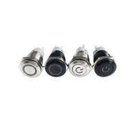 16mm Led Metal Button with Light Button Automatic Reset Self Locking Power Symbol Switch Without base(Power mark A,3_110V)