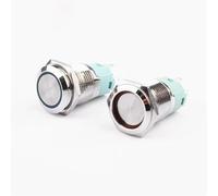 16mm Metal Annular Push Button Switch Ring LED 5-380V 12V 6V Self-lock Momentary Latching Car Auto Engine 1PCS(YELLOW,SELF-RESET MOMENTARY_220V)