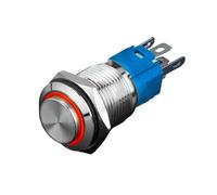 16mm Metal Button Switch High Head Ring Belt Lamp Self Reset Small Car Refitted 6v12v24v Silver IDGTTLDF(1 socket,16MM_9-24V)