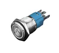 16mm metal button switch self reset electronic switch button LED light small round with power symbol IDGTTLDF(Yellow,9-24V 16MM)
