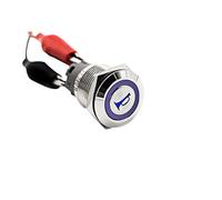 16mm Metal Panel Cut Icon Sign Symbol Letter Custom Waterproof Metal Button Switch LED Light Power Switch(A01,12-24V_LATCHING_WHITE LED)