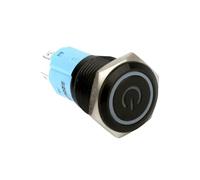 16mm Metal Push Button Aluminum Oxide Black Switch With Ring Power LED Light Momentary Latching locking Car Auto Lock IDGTTLDF(Harness,16MM_24V)