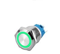 16mm Metal Push Button LED Light Momentary Latching Car Engine Power 24V Self Lock Switch 1Pcs(G)