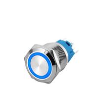 16mm Metal Push Button LED Light Momentary Latching Car Engine Power 3-6Vreset Switch 1Pcs(Dark Grey)