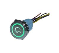 16mm metal push button switch ring lamp power symbol button LED light self-lock self-reset button 1NO1NC IDGTTLDF(Green LED,6V)