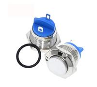 16mm metal push button waterproof nickel plated brass button switch press button reset 1NO high round momentary