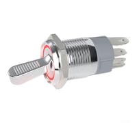 16mm Metal Rocker Switch 2/3 Position 10A High Current Illuminated for toggle Lever for Industrial Control Panel Copper Chrome Plated(D)