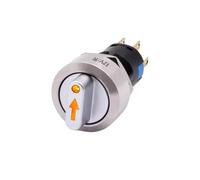 16mm Metal Rotary Selector Switch 2 3 Position On Off 12V Led Light Red Green Push Button Switch 1NO1NC 2NO2NC Latching SPDT IDGTTLDF(Yellow LED Switch,2 POSITION 1NO1NC_110V-220V LED)
