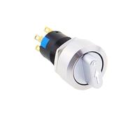 16mm Metal Rotary Selector Switch 2 3 Position On Off 12V Led Red Green Stainless Steel Push Button Switch 1NO1NC Latching SPDT(WHITE,2 POSITION 1NO1NC_24V LED)