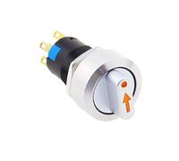 16mm Metal Rotary Selector Switch 2 3 Position On Off 12V Led Red Green Stainless Steel Push Button Switch 1NO1NC Latching SPDT(Yellow,2 POSITION 2NO2NC_110V)