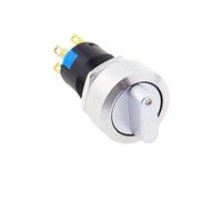 16mm Metal Rotary Selector Switch 2 3 Position On Off 12V Led Red Green Stainless Steel Push Button Switch 1NO1NC Latching SPDT(NO LED,2 POSITION 1NO1NC_NO LED)