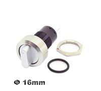 16mm Metal Rotary Selector Switch 2 3 Position Stainless Steel Push Button on Off Latching Switch SPDT Pushbutton 1NO1NC IDGTTLDF(Rotary switch,3 positions)