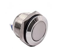 16mm Metal Switch ON OFF 1NO 3A Self Reset SPST Momentary Push Button 2 Solder Pin Screw Flat Rould High Head(High Head Screw Pin)
