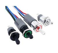 16MM Metal Toggle Switch Waterproof Self-locking 2/3 Position On Off Micro Button 1NO1NC 15A 12V 220V 3pin/5pin(NO LED,16MM_2PIN BLACK_12-24)