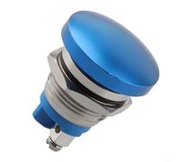 16mm Momentary Push Button Switch, Mushroom Head with Screw Feet, for Various Electrical Projects and Installations (blue)