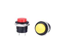 16mm Momentary Push Button Switch, R13-507 Panel Mount ON OFF Reset with Cap, 6A 125V/3A 250V Plastic Pushbutton for Control & Machinery(10mm,20PCS)