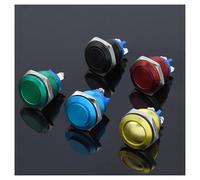 16mm Motorcycle Car Ship Doorbell Waterproof DIY Boat Panel Hole Color Metal Button Switch Power Button PC Power Start Starter IDGTTLDF(Red-ball)